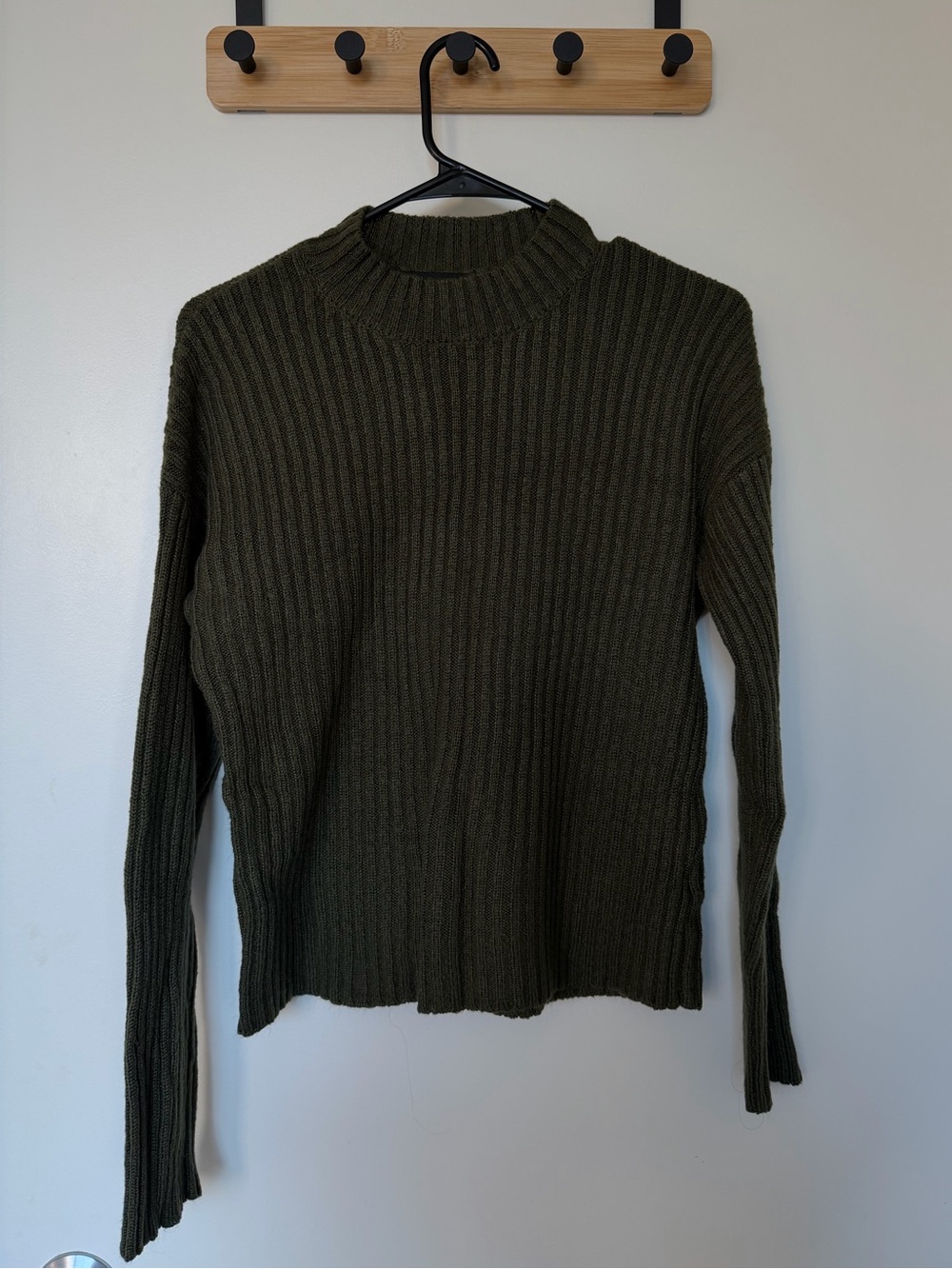 Forever 21 Olive Ribbed Crewneck Sweater